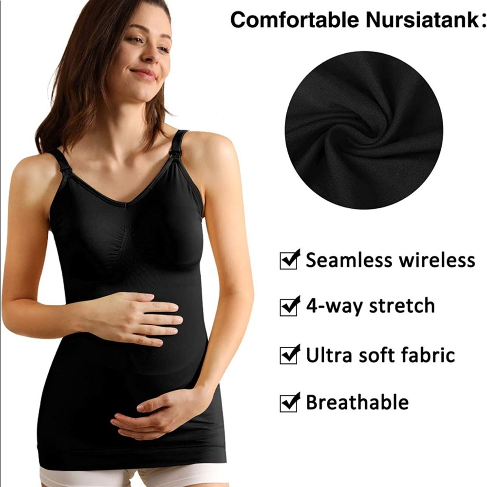 2pack Nursing Tank Top Bra(black+black) size medium - Picture 4 of 5